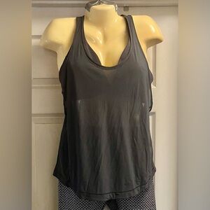 Lululemon Black Revitalize Tank Top Attached Sports Bra Sheer Layer Women’s 12